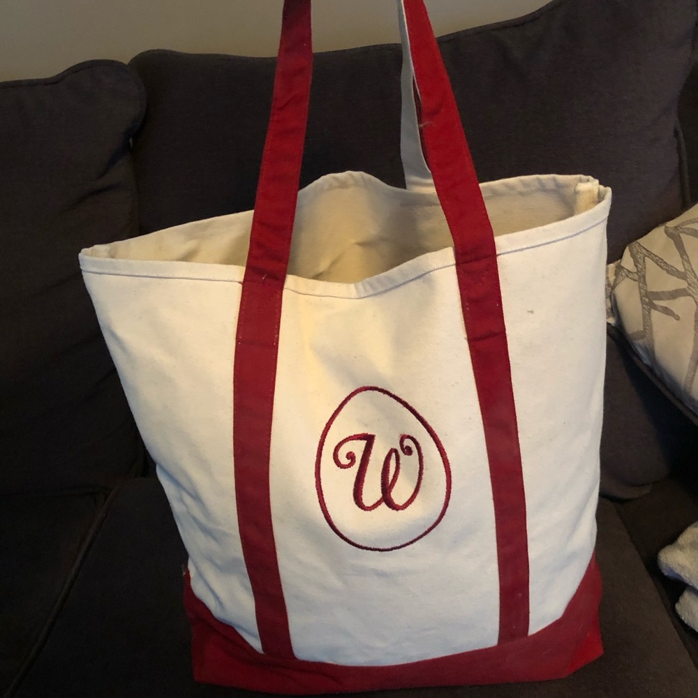 Monogrammed canvas tote